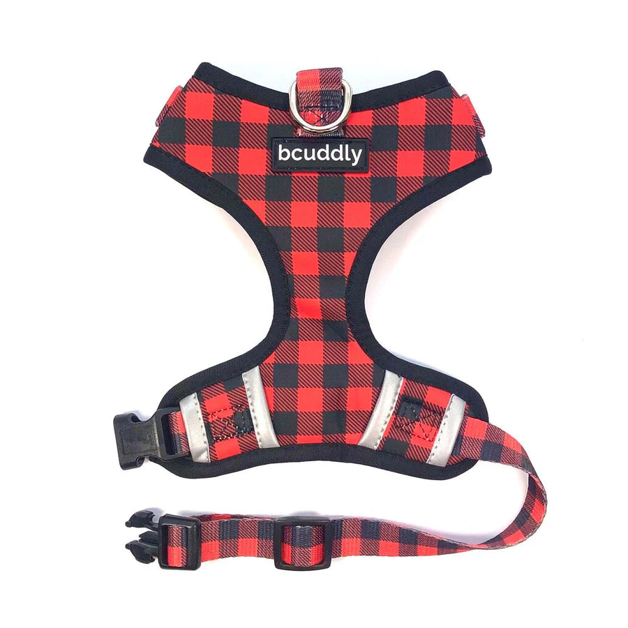 Harness Leash Poop Bag Holder Set Red Plaid Valley Feeds