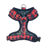Harness/Leash/Poop Bag Holder Set- Red Plaid
