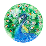 Peacock Glass Bird Bath