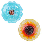 Flower Glass Bird Bath Yard Stake Assortment