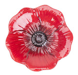 Poppy Glass Bird Bath birdbaths, 16 in. Dia, Red