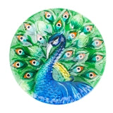 Peacock Glass Bird Bath