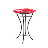Peacock Glass Bird Bath