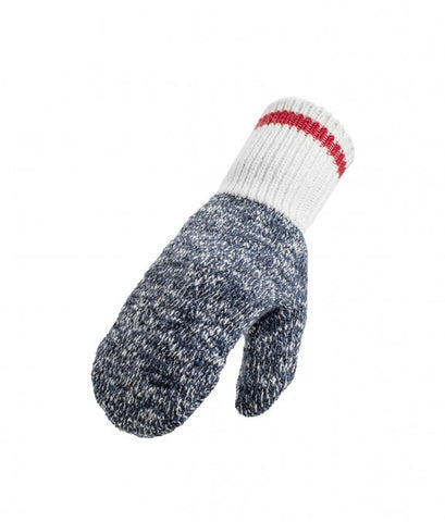 Ladies Marled Blue Wool Blend Mittens