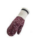 Ladies Marled Red Wool Blend Mitten