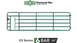 6 Foot Diamond Bar Gate with Calf Exit- Green