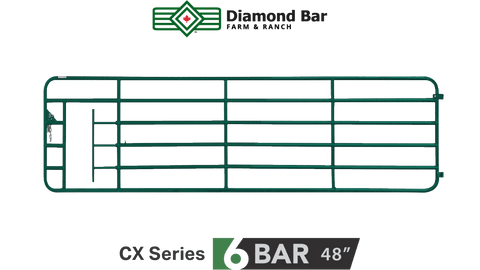 6 Foot Diamond Bar Gate with Calf Exit- Green