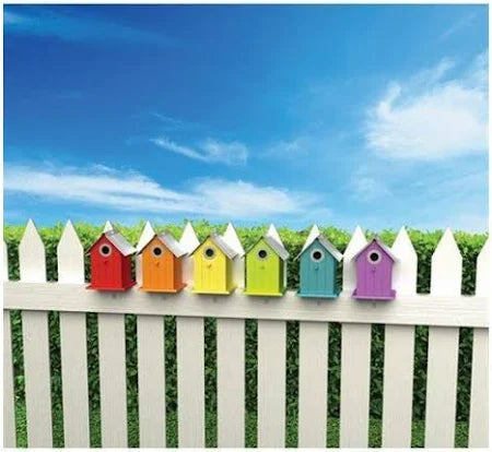 Colorful Bird House with Corrugated Metal Roof