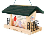 Large Cedar Garden Green Roof Feeder with Suet Cages