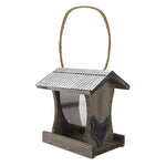 Rustic Farmhouse Tall Hopper Feeder with Metal Rooster Stamping