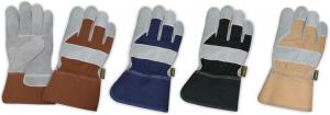 Glove Fitter Premium Split Leather Cotton Back Universal Fit