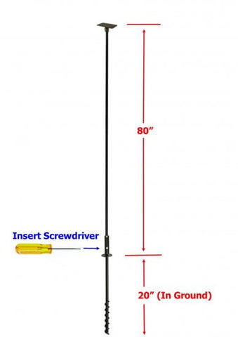 FP5T - 5 Piece Feeder Pole Set w/Twist In Ground Socket