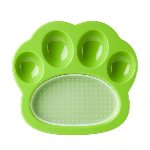 Paw-Shaped Interactive Slow Feeder with Lick Pad - Small