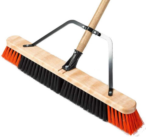 24" Garage Push Broom With Brace