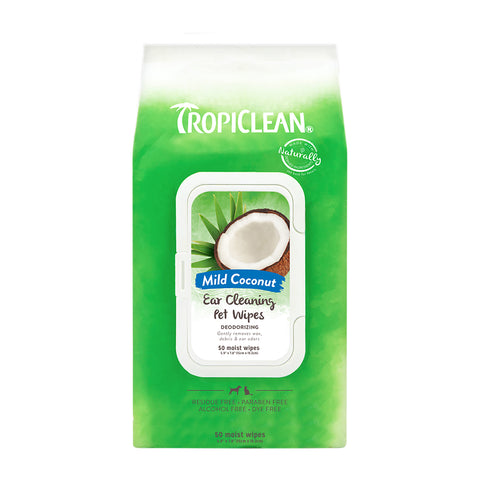Tropiclean Mild Coconut Ear Cleaning Wipes for Pets (50 count)